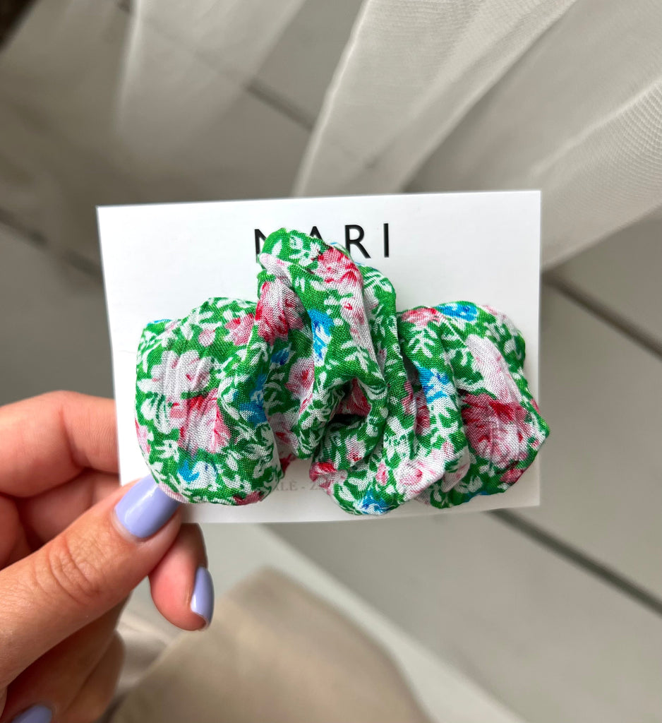 GREEN GARDEN SCRUNCHIE BARRETTE