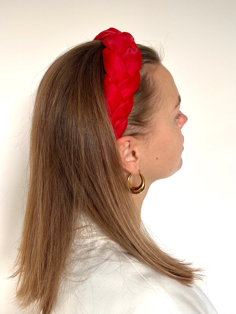 Cherry red woven headband