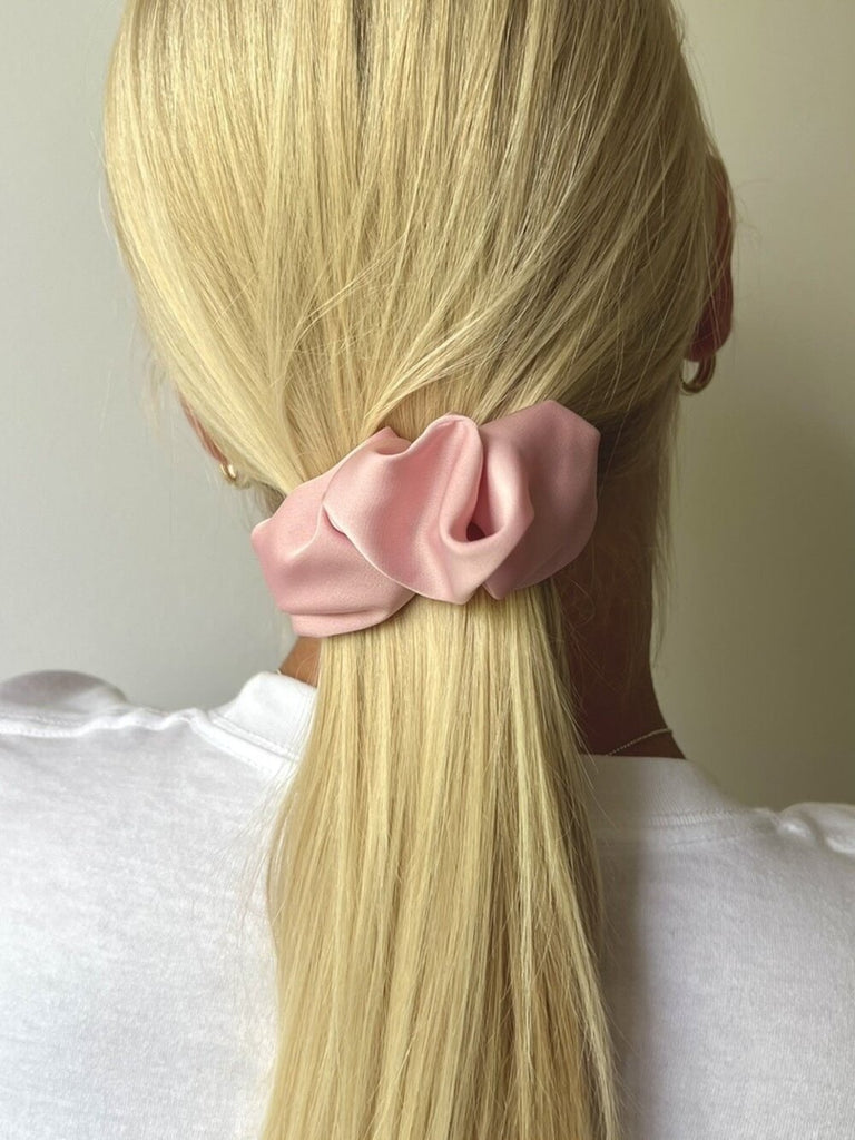 Baby pink scrunchie barrette