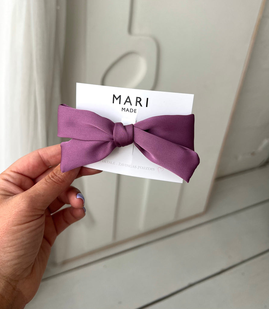 Purple mini bow hair clip