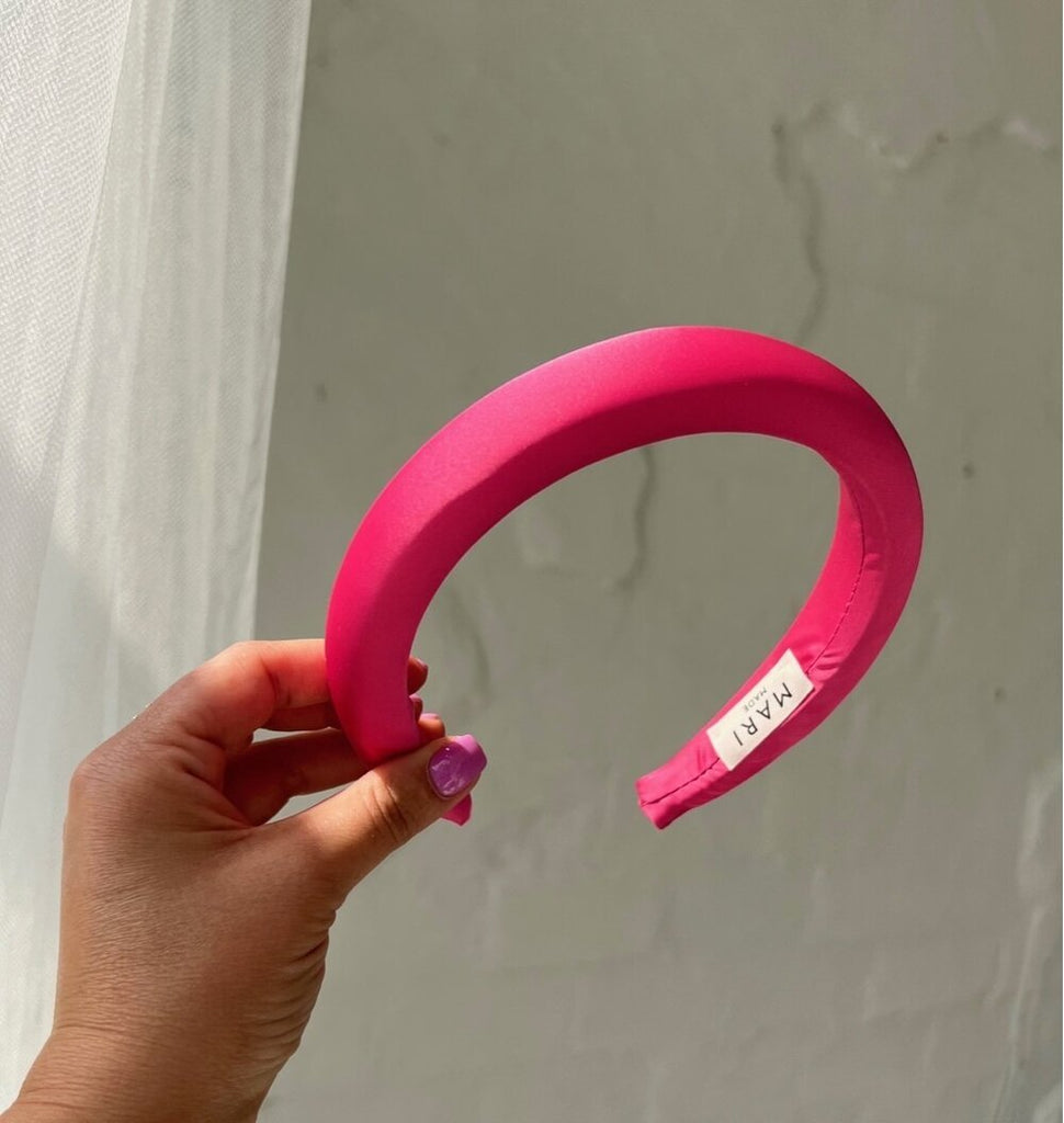 Bright pink plain headband