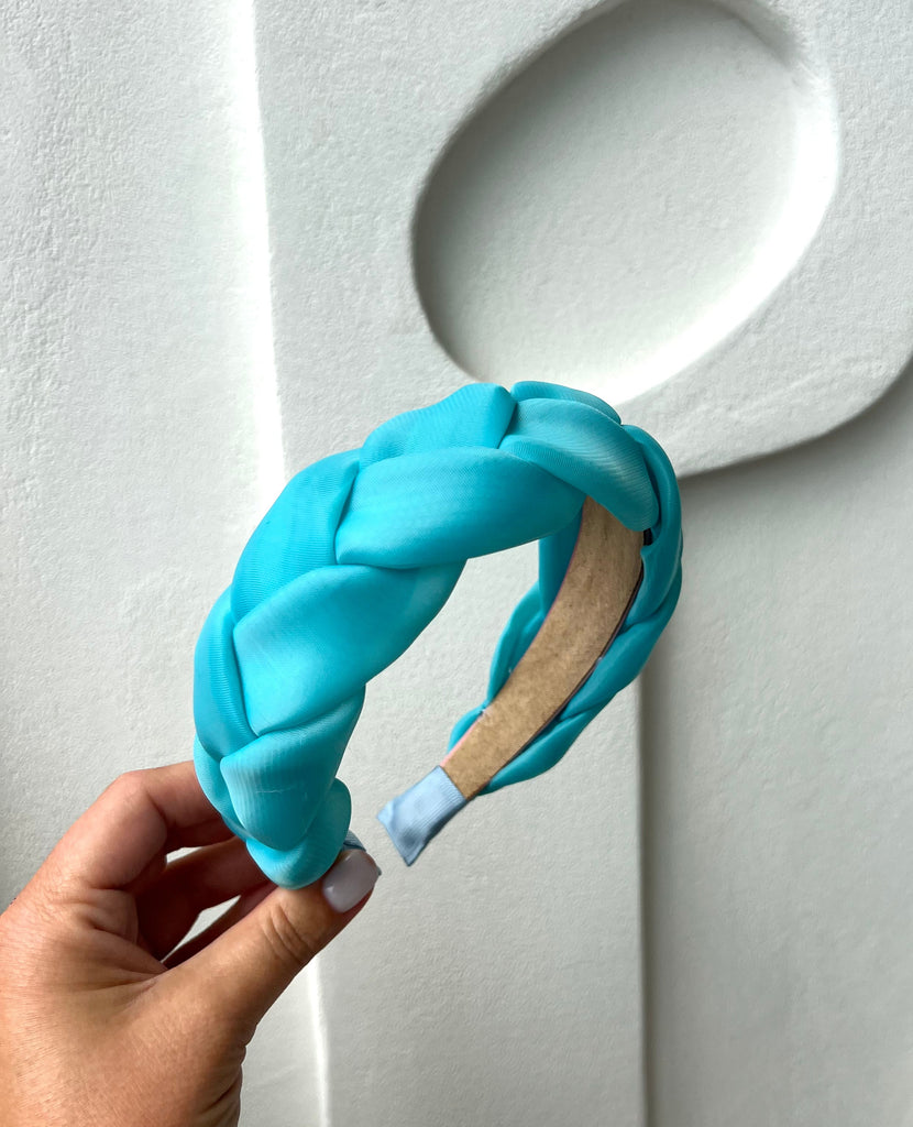 Bright blue woven headband