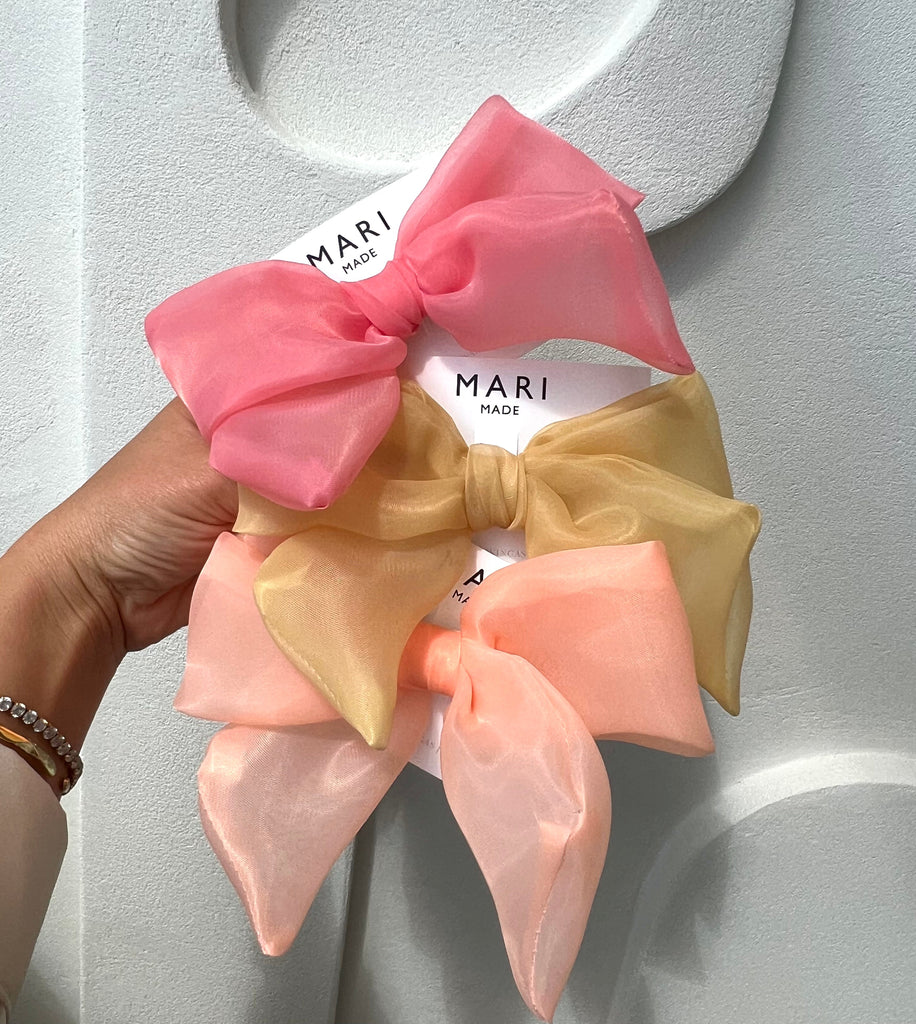 Pastel colour bow hair clips