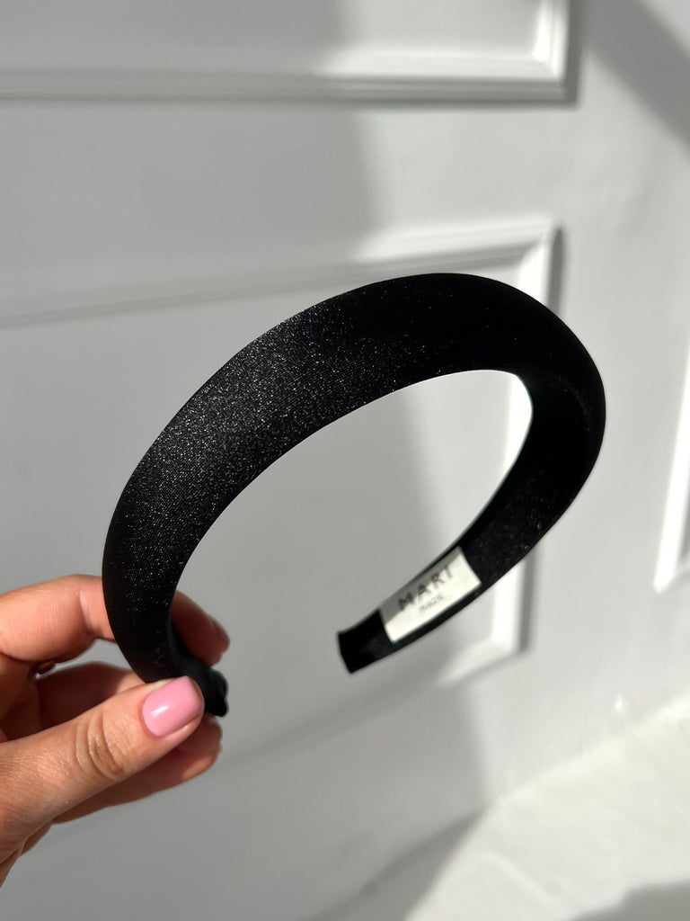 Black sparkling plain headband