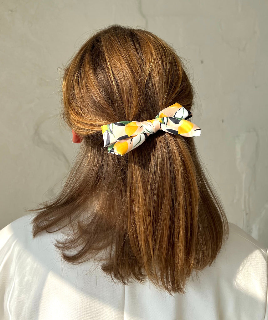 Lemon mini bow hair clip