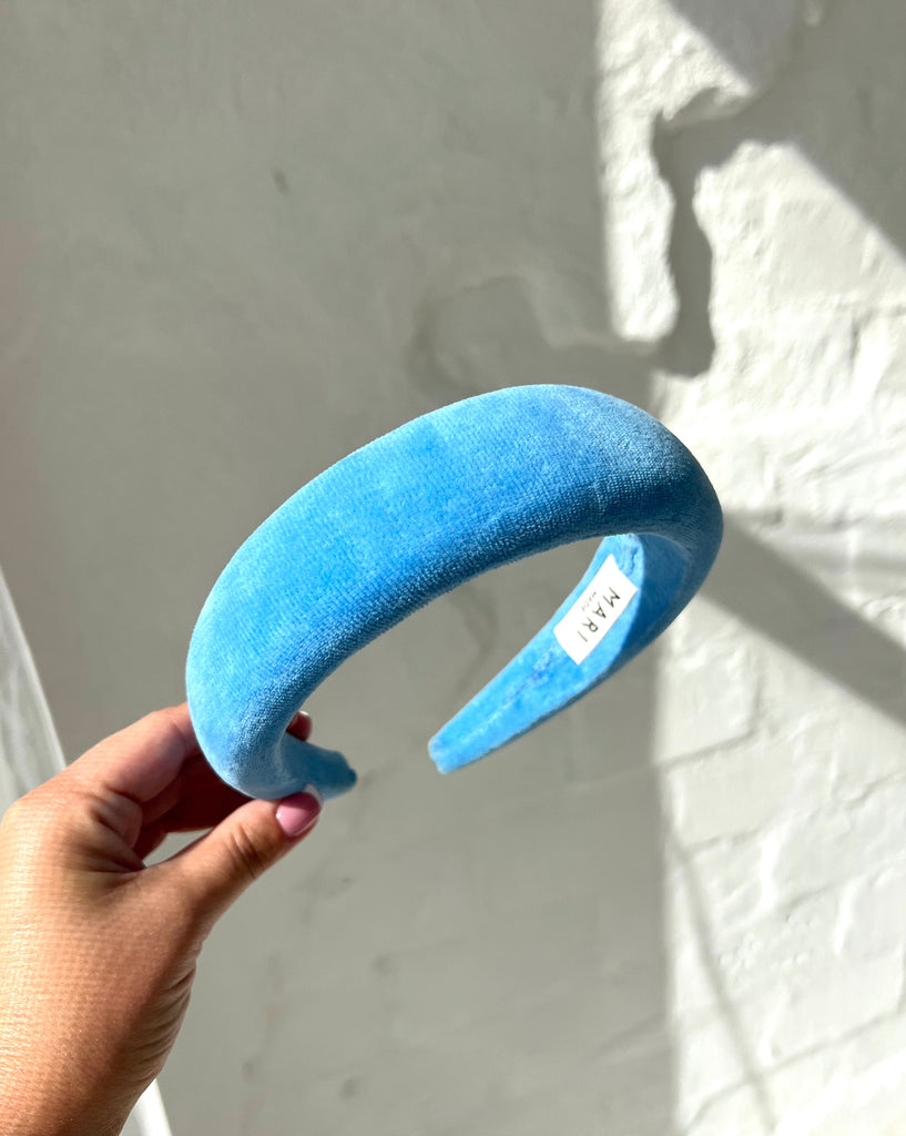 Azure velour massive headband