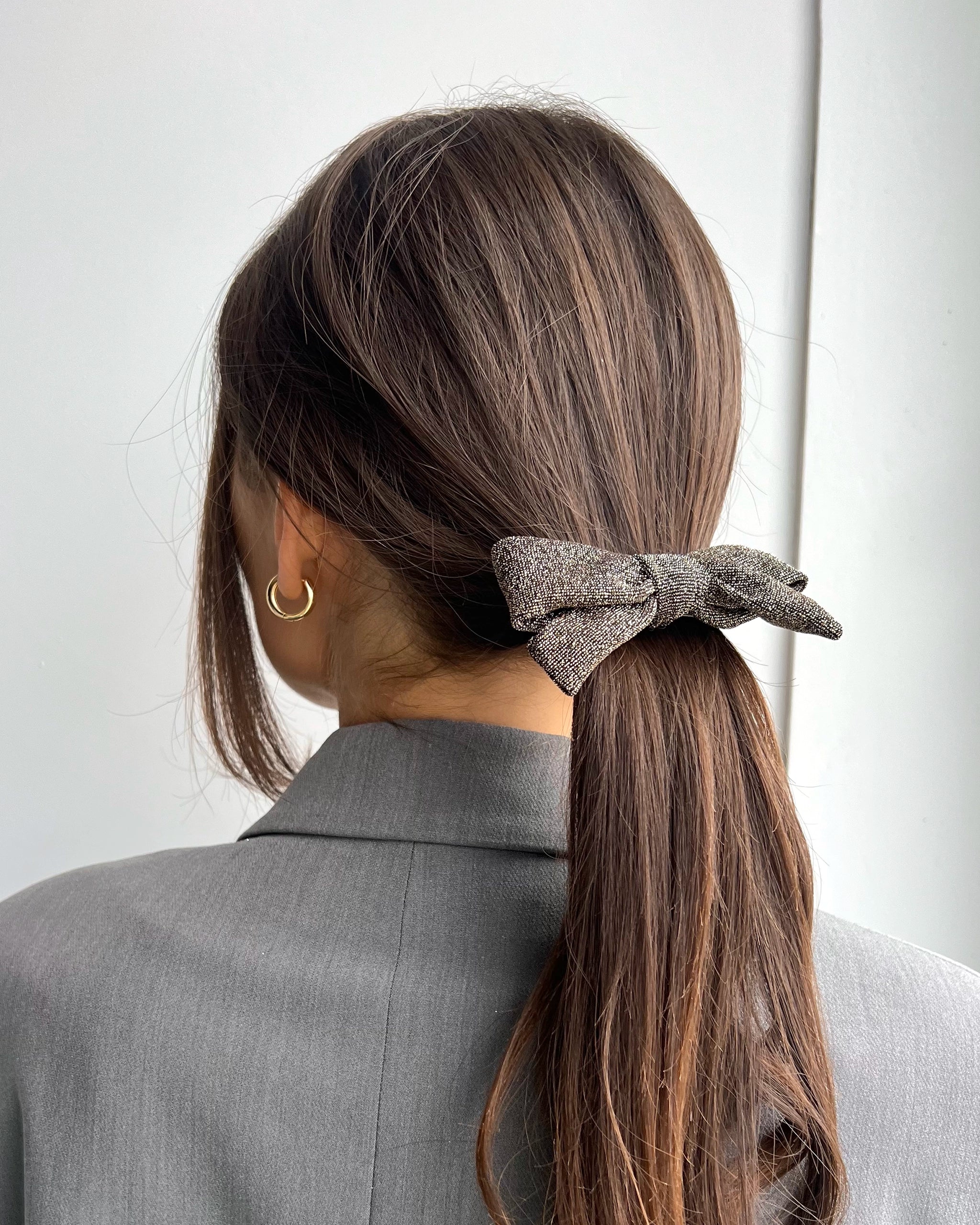 Sparkling brown mini bow barrette – Mari Made International