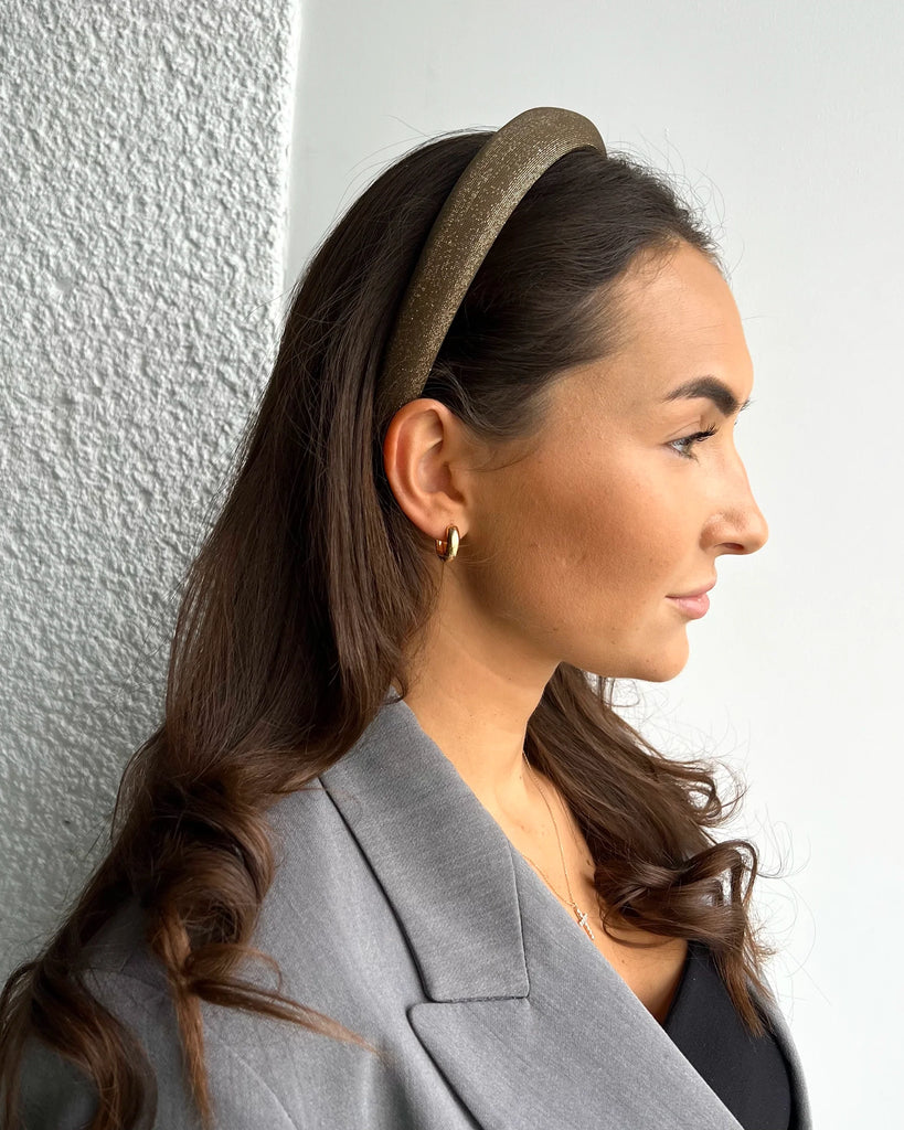 Chaki shining plain headband