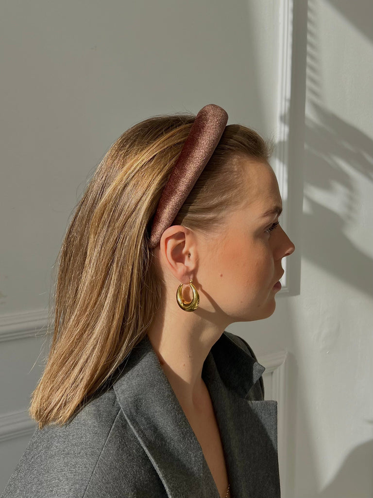 Dark brown sparkling plain headband