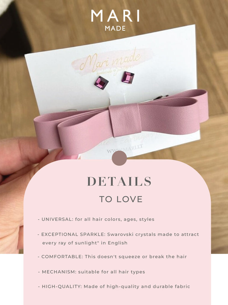 Ribbon hair clips and earrings for women