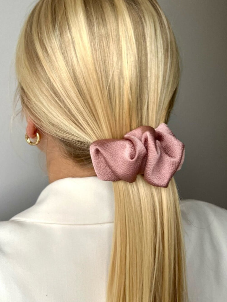 Pink scrunchie barrette
